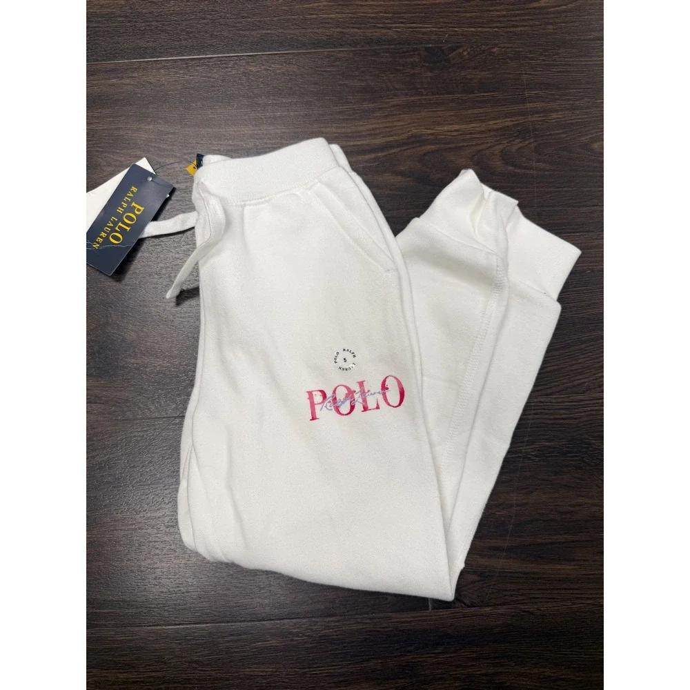 NWT Polo Ralph Lauren Kids Fleece Sweatpants - White (Size 5)